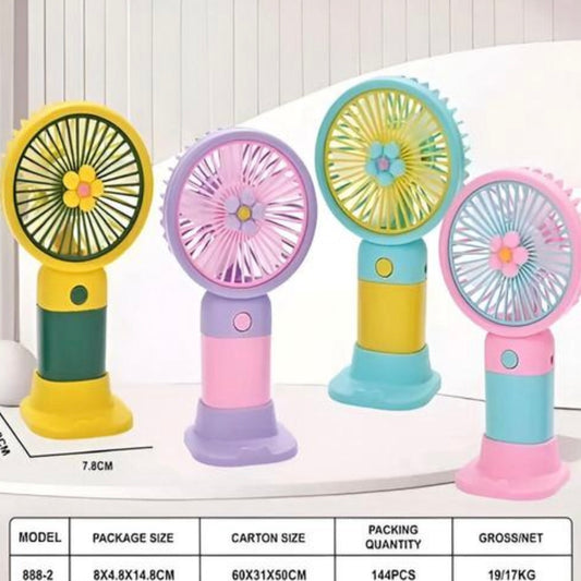 Mini Portable Usb Hand Fan or DC Fan - 3 Speed Modes Handheld Fan for Summer With 800 mAh Battery| Rechargable Hand fan for Women| Portable Fan for Makeup, Kitchen, Indoor, Outdoor, Travel (COLORS MAY BE CHANGE)
