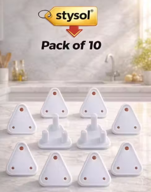 10 Piece Baby Proof Socket Covers – Electric Socket Protector, Child-Safe Switch Board Dummy Plugs, Baby Safety Guards for Home (White)
