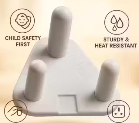 10 Piece Baby Proof Socket Covers – Electric Socket Protector, Child-Safe Switch Board Dummy Plugs, Baby Safety Guards for Home (White)