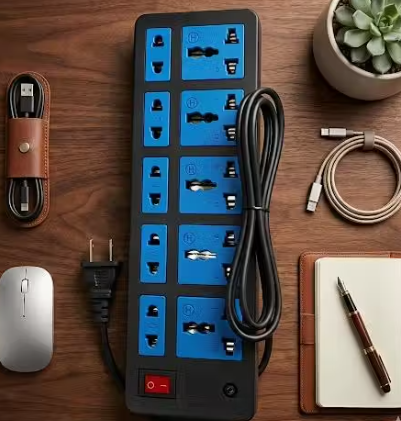 OSHO 10 Socket Multi plug Universal Extension Board with 2 meter Wire & LED Indicator