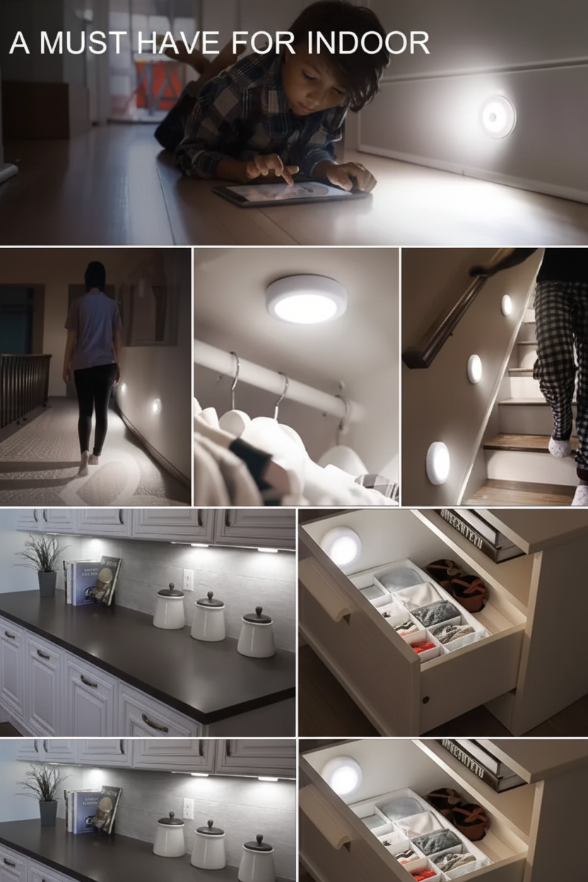 Motion Sensor Light, USB Charging LED Nightlight, Wireless Sensor Wall Light for Hallway, Wardrobe, Basement, Cupboard, Garage Bedroom, Toilet, Car (Motion Sensor Pack of 3 Cool White)