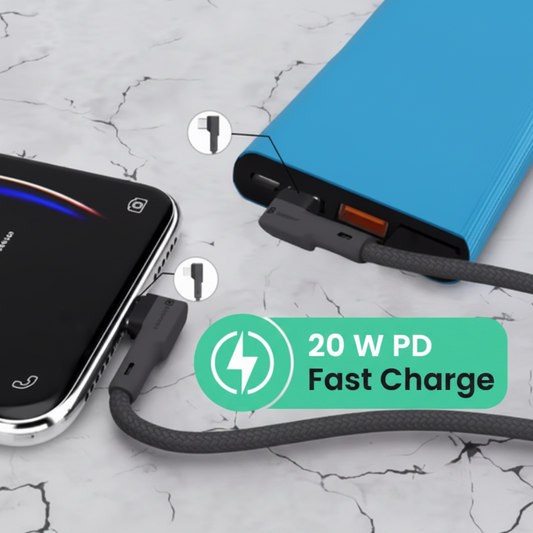 Portronics Konnect L POR-1403 Fast Charging 3A Type-C Cable 1.2 Meter with Charge & Sync Function for All Type-C Devices (White)