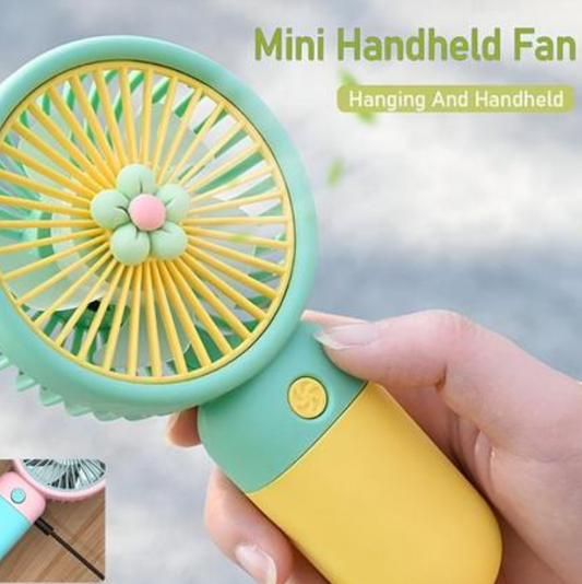 Mini Portable Usb Hand Fan or DC Fan - 3 Speed Modes Handheld Fan for Summer With 800 mAh Battery| Rechargable Hand fan for Women| Portable Fan for Makeup, Kitchen, Indoor, Outdoor, Travel (COLORS MAY BE CHANGE)