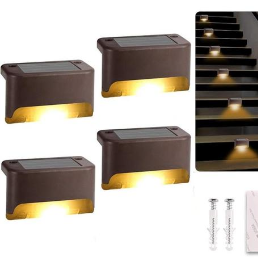 Solar Lights Outdoor Solar Deck Lights Waterproof Solar Fence
Lights LED Stair Lights for Stair Fence Deck Patio Post Railing
Pool Pathway, Warm White Pack of 4