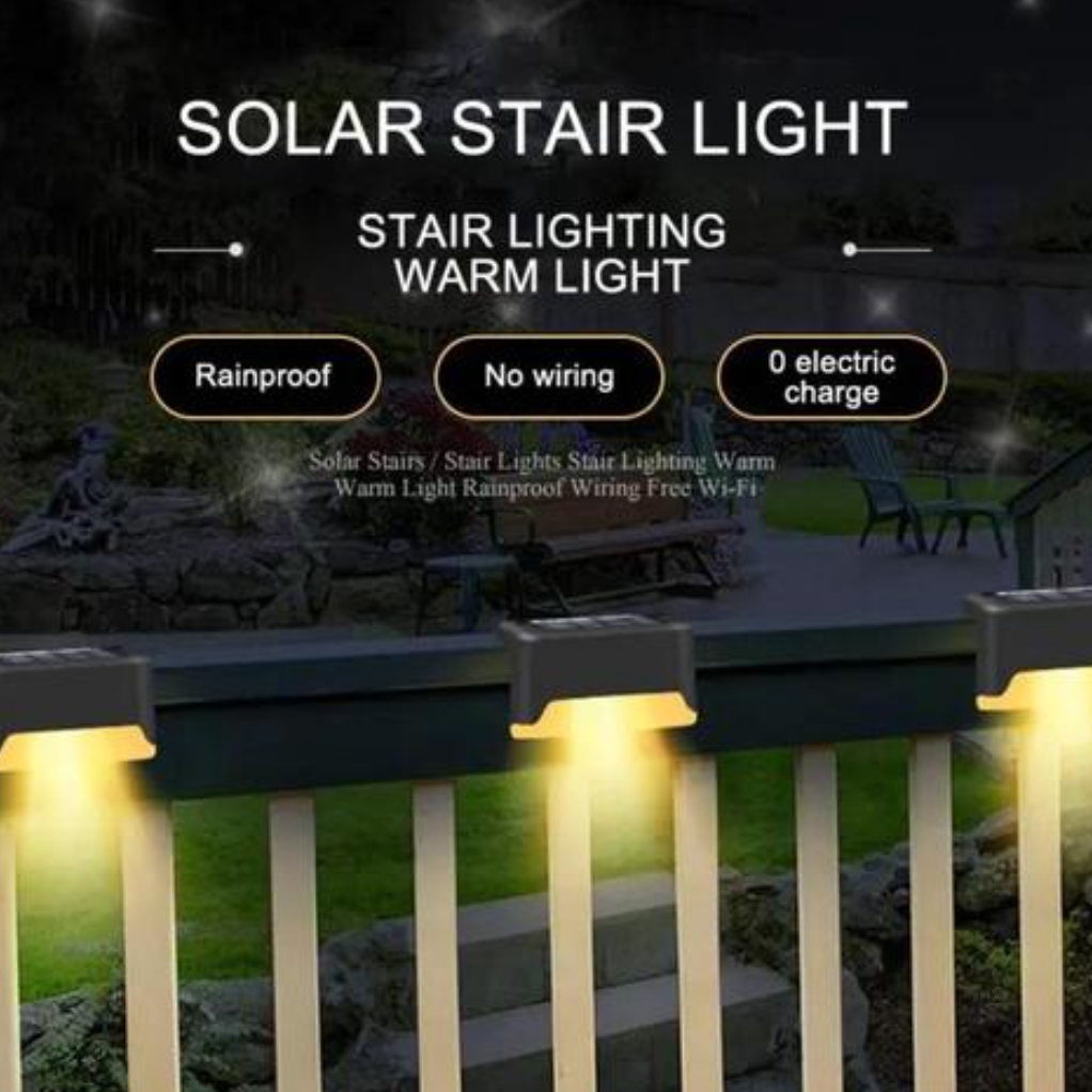 Solar Lights Outdoor Solar Deck Lights Waterproof Solar Fence
Lights LED Stair Lights for Stair Fence Deck Patio Post Railing
Pool Pathway, Warm White Pack of 4