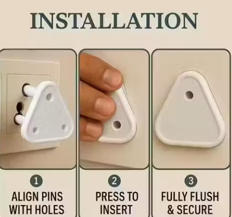 10 Piece Baby Proof Socket Covers – Electric Socket Protector, Child-Safe Switch Board Dummy Plugs, Baby Safety Guards for Home (White)