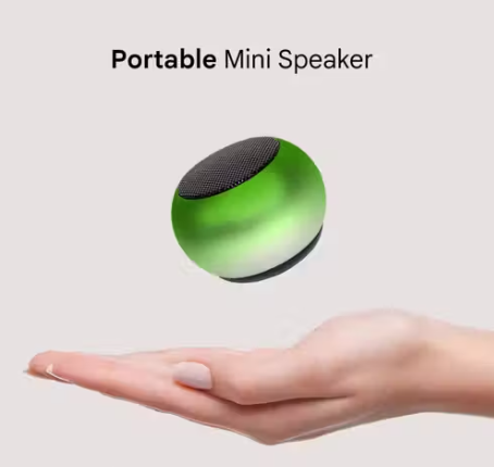 Mini Portable Bluetooth Speaker with RGB Light – Metal Round Wireless Speaker