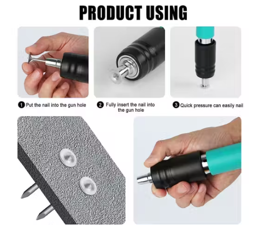 Portable Manual Concrete Nail Gun with 20 Nails,Nail gun,Nail Hammer Gun,20 NAIL PICH FREE.
