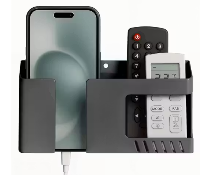 Mobile Phone Charging Stand, Multi-Functional Storage Holder, Bedside Fixed Rack, Bedroom, Office Accessories, Portable Electronic Devices (Black)